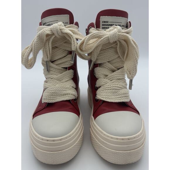 Christian Zerotre CALIPSO 300 Fuxia Leather Red High Top Sneakers Size 37 Italy - Picture 12 of 13